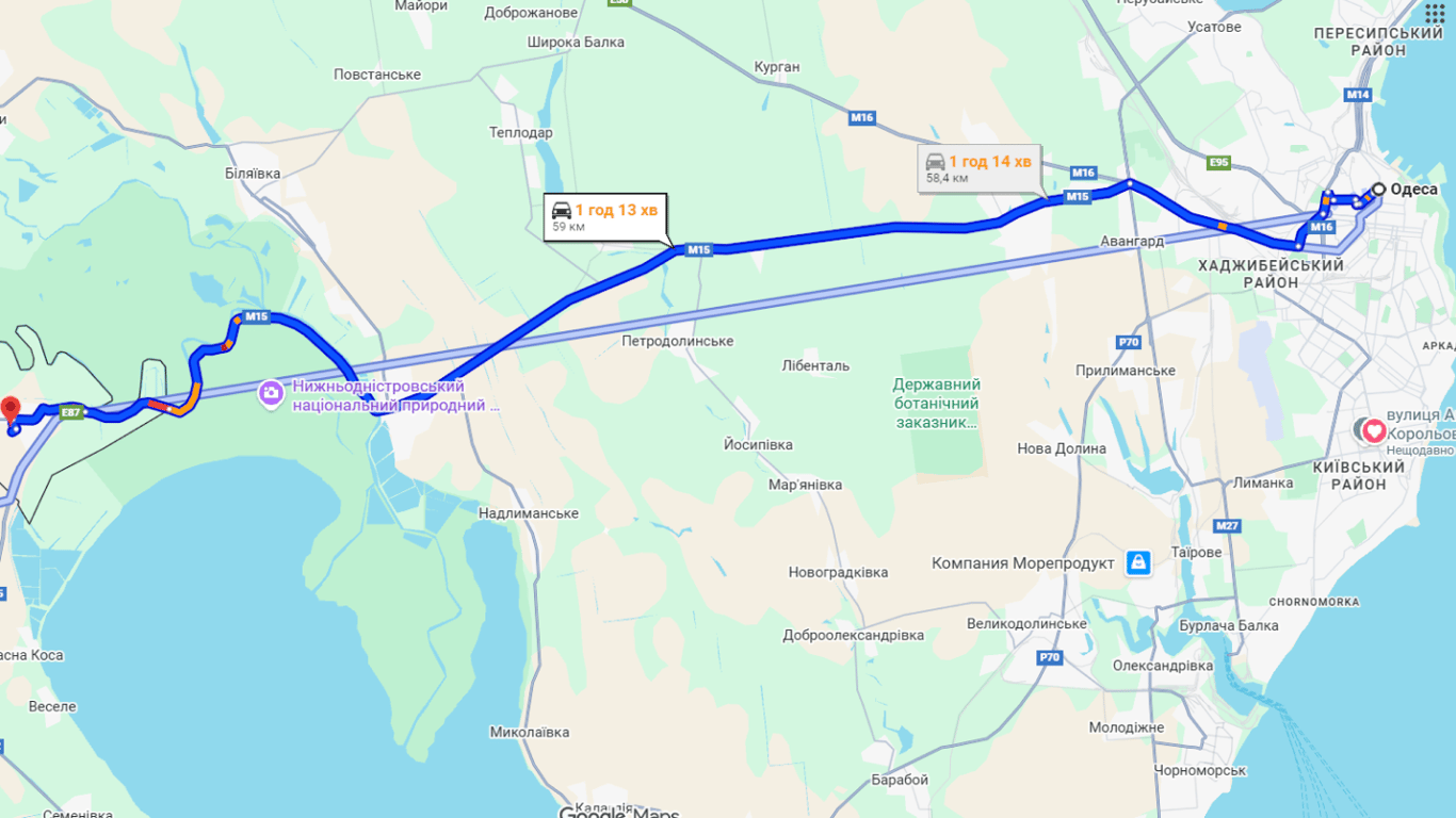 Затори на трасі Одеса-Рені