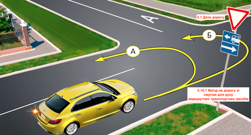 Тест з ПДР: за якою траєкторією дозволений розворот?