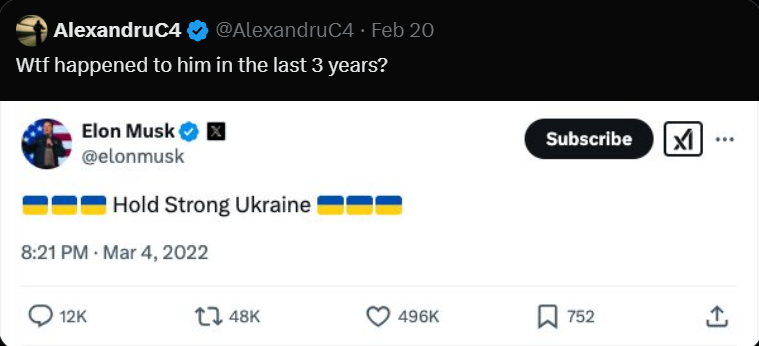 коментар під постом Ілона Маска