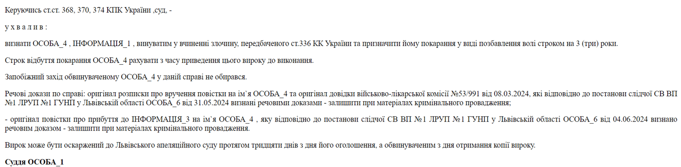 Во Львове мужчина получил повестку, но не явился в ТЦК — что решил суд - фото 1