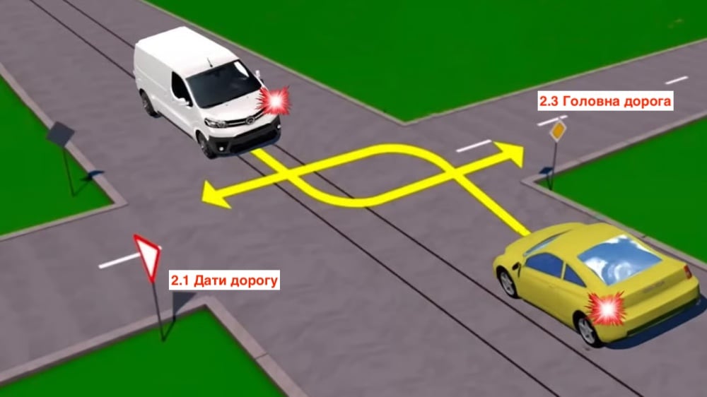 Тест з ПДР: хто правильно повертає ліворуч?