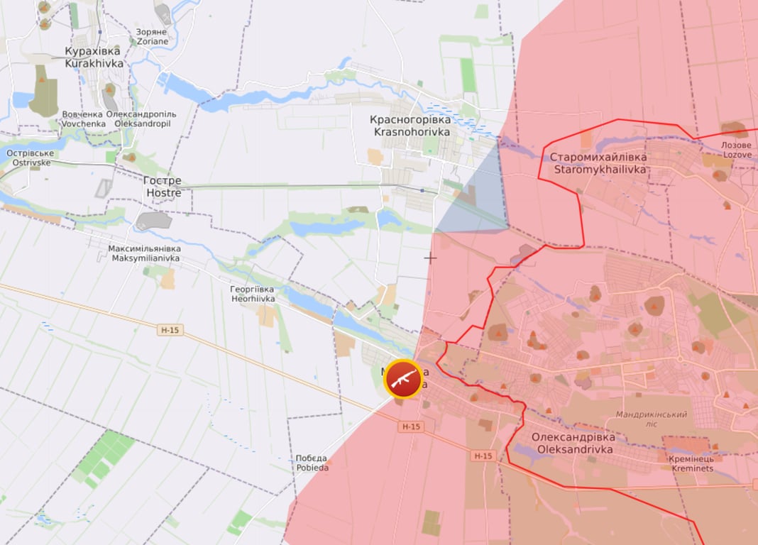 Карта бойових дій від Liveuamap