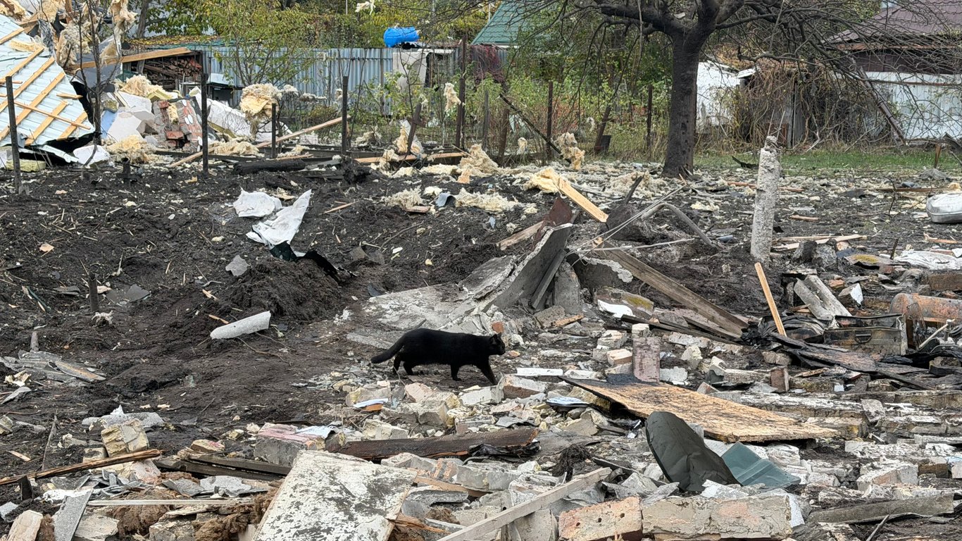 Місце російської атаки в Дніпровському районі Києва, де зруйновано приватний будинок