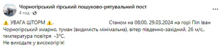 шторм в Карпатаз 29 березня