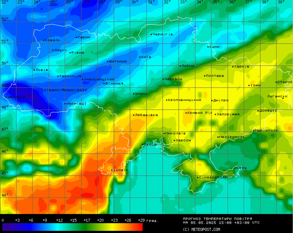Прогноз погоди в Україні 5 травня