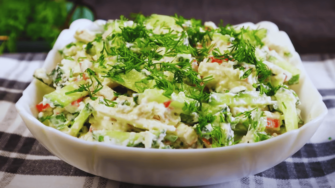 рецепт салату з крабовими паличками