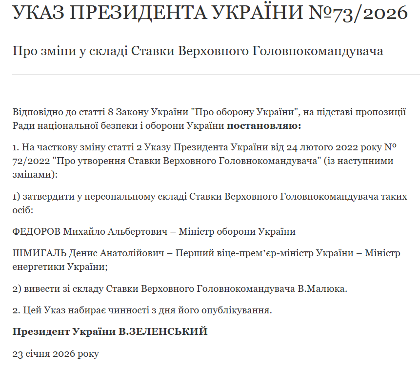 Зеленський оновив склад Ставки