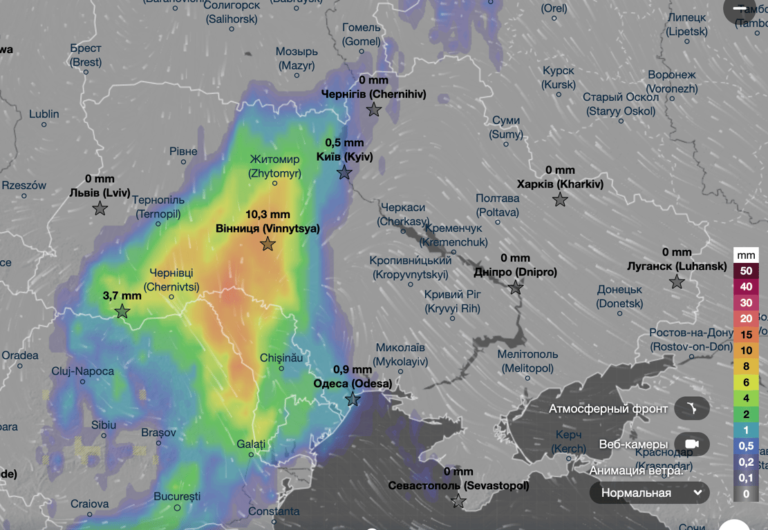 Карта опадів