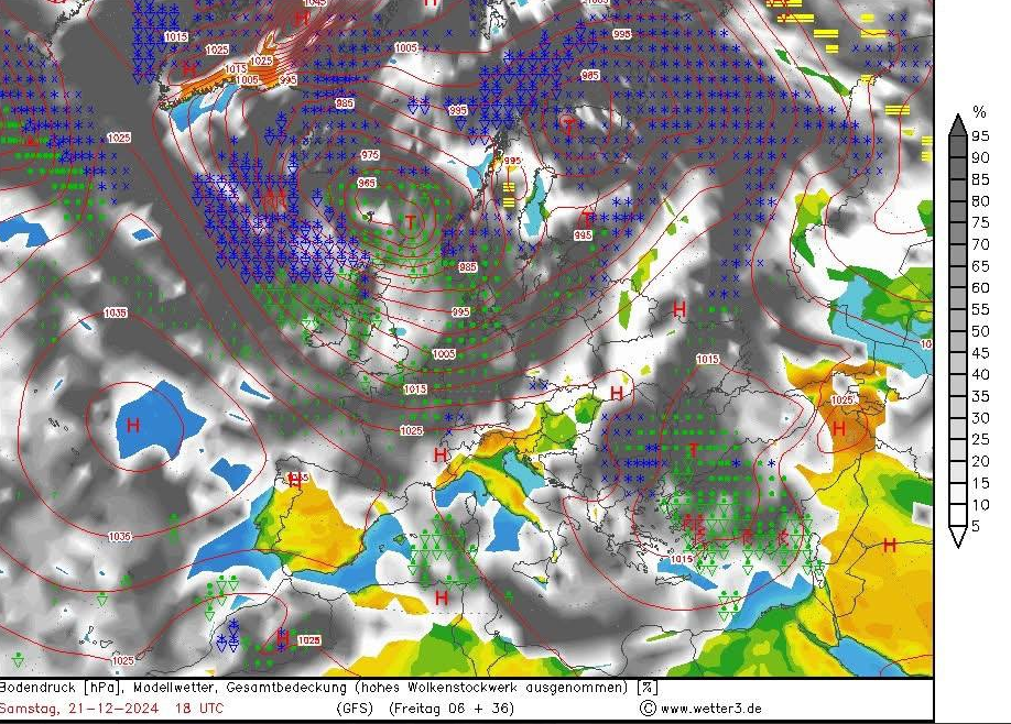 Погодна карта в Україні 23 грудня