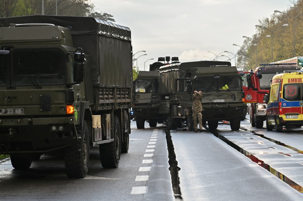 Пошкоджена вантажівка. Фото: PAP