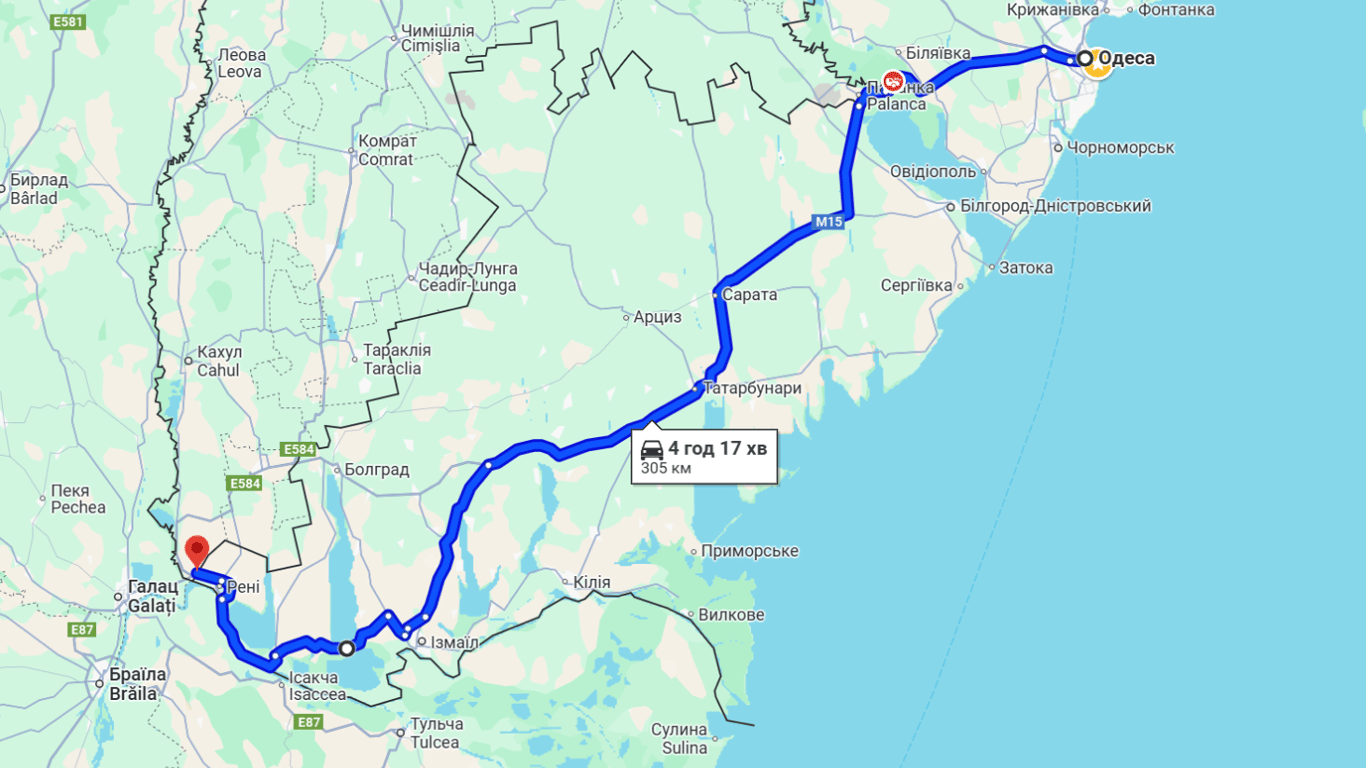 Выезд за границу - пробки на трассе Одесса - Рени