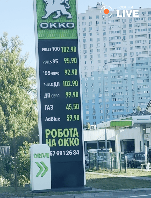 Вартість пального на ОККО у Києві 27 вересня