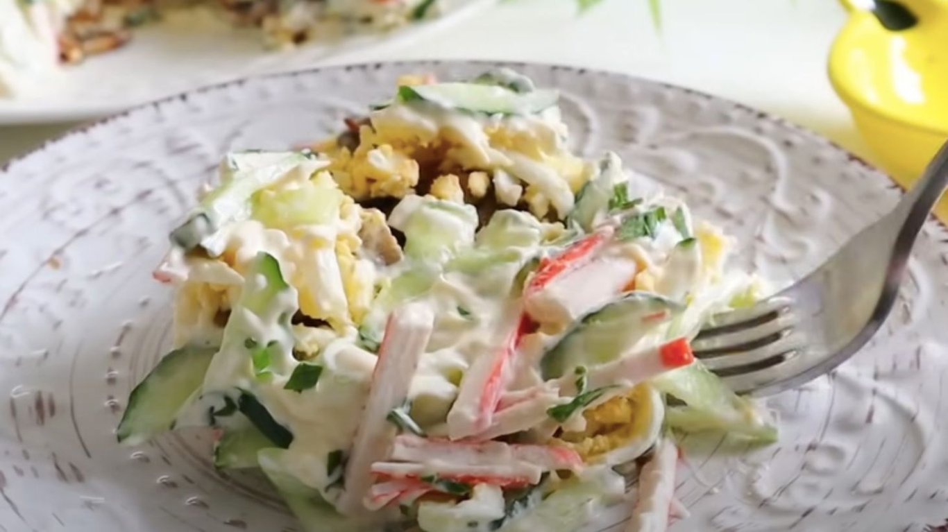 рецепт салата з крабовими паличками 