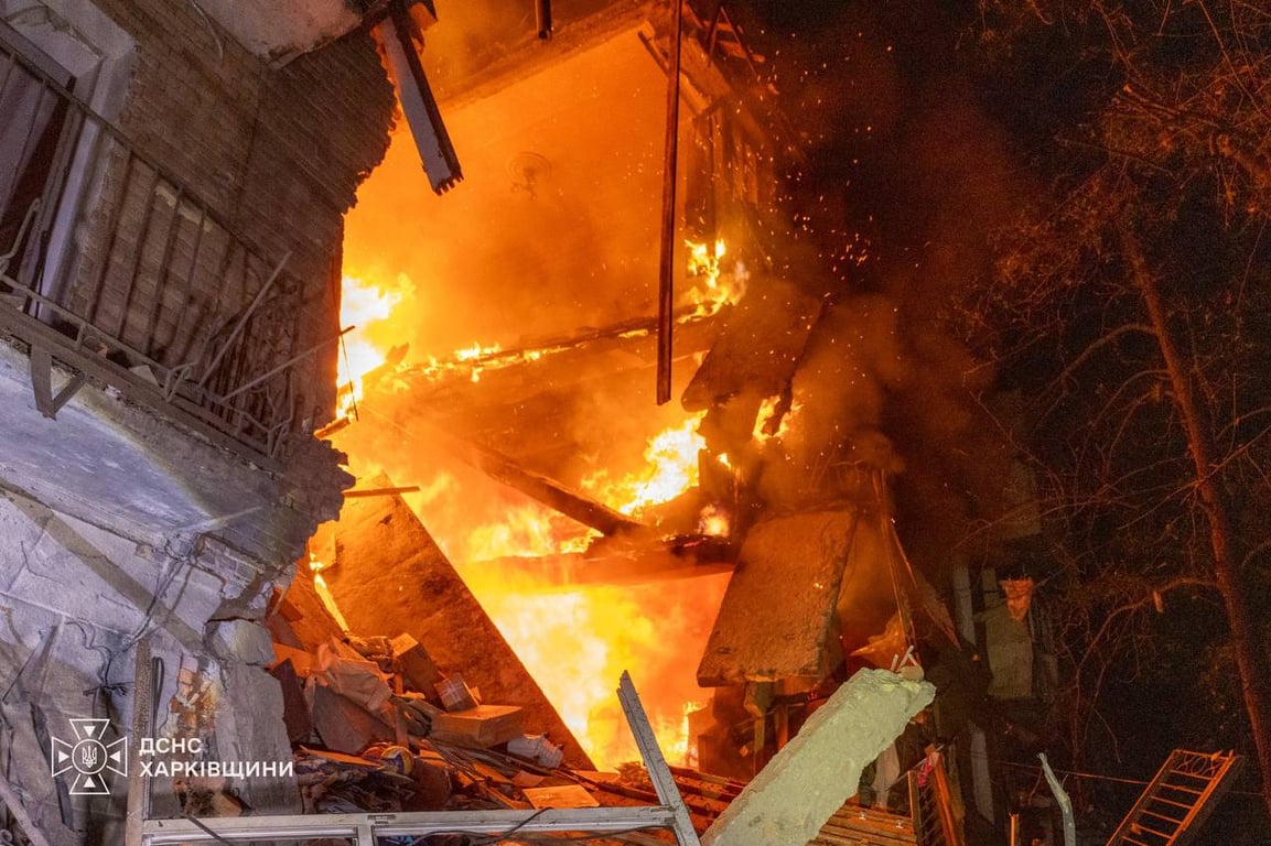 Пожар и разрушения в Холодногорском районе Харькова 12 октября 2026 года