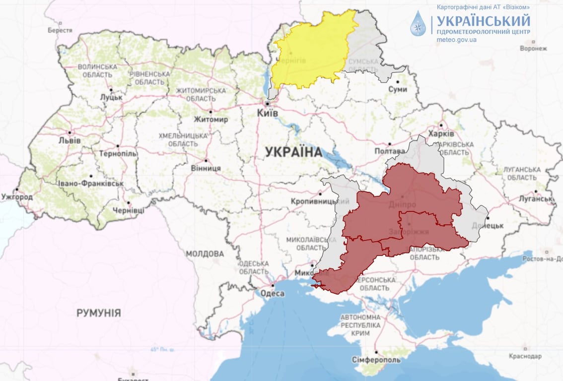 Карта наводнений в Украине 28 декабря. Фото: Укргидрометцентр