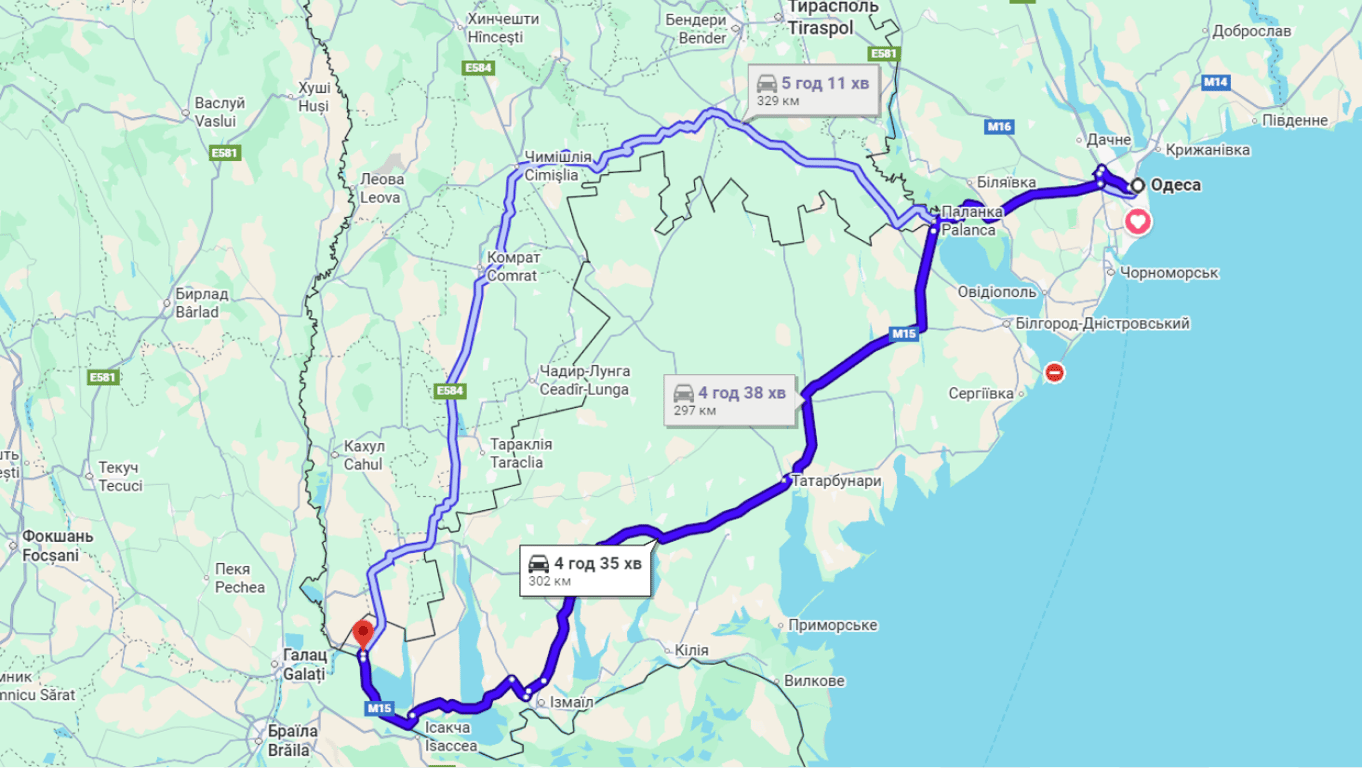 Затори на трасі Одеса-Рені