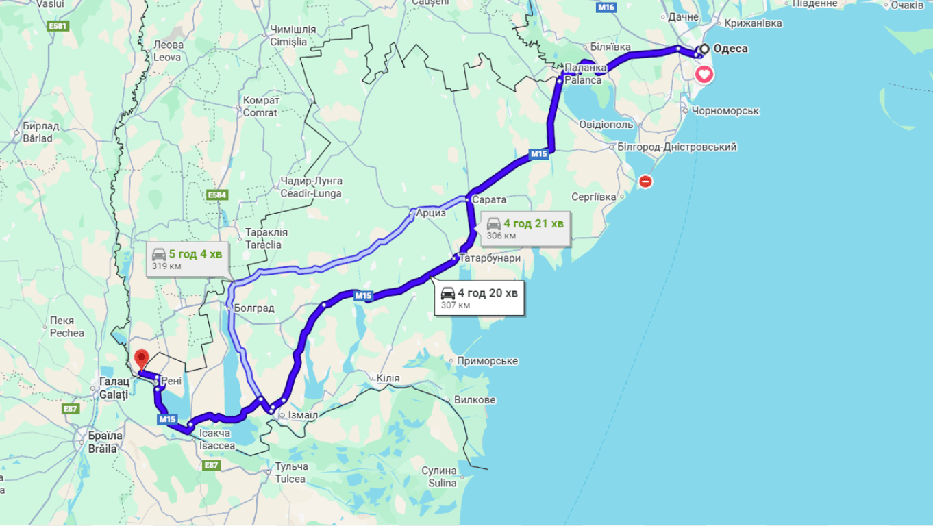 Затори на трасі Одеса-Рені