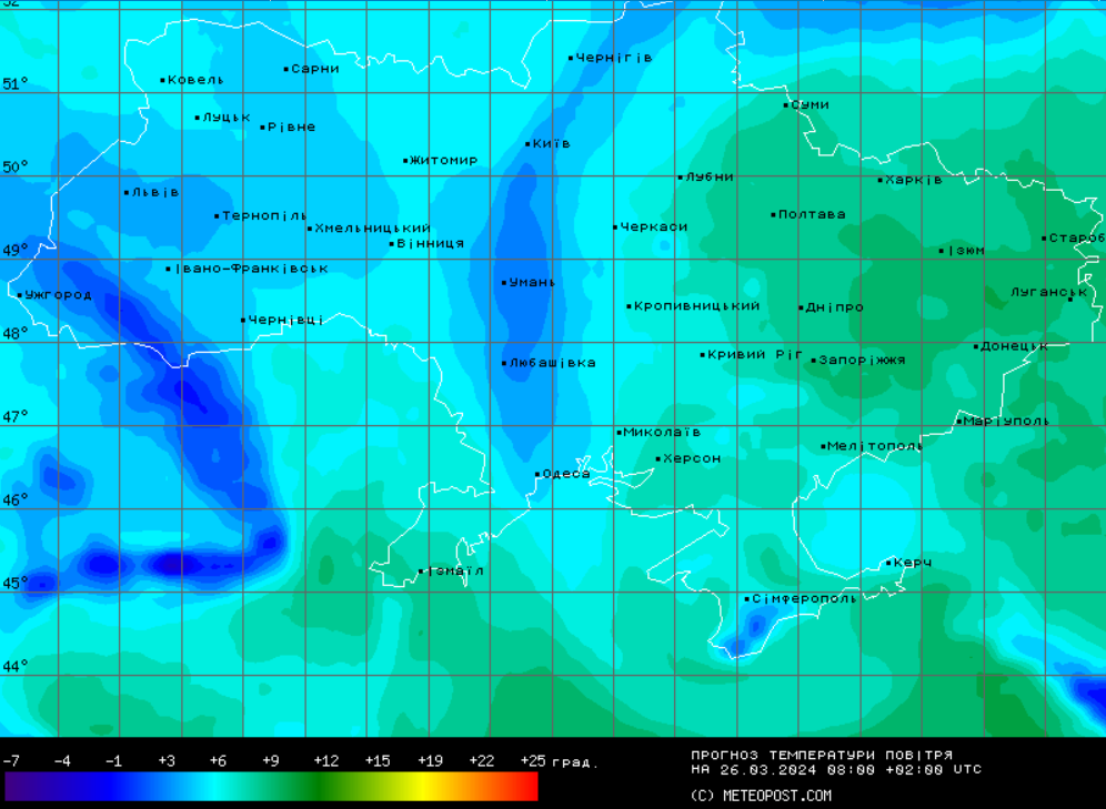 Погода в Україні 26 березня