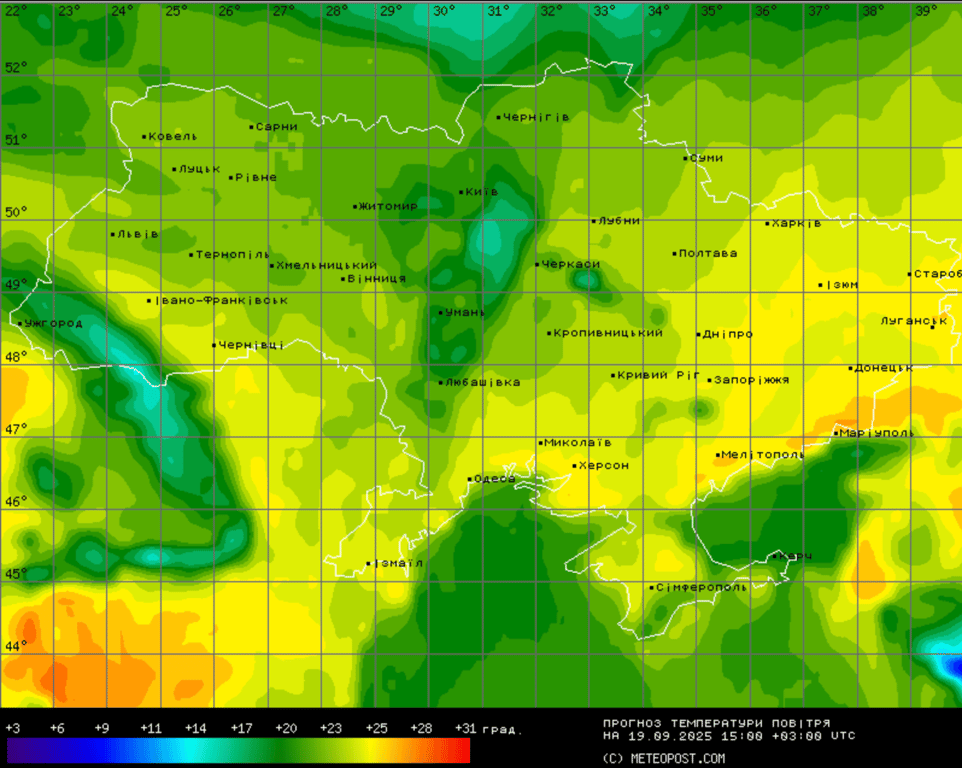 Прогноз погоди в Україні на 19 вересня