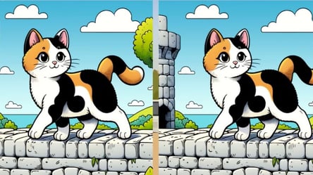 Лишь внимательные игроки найдут незаметную разницу между двумя яркими рисунками кошки - 285x160