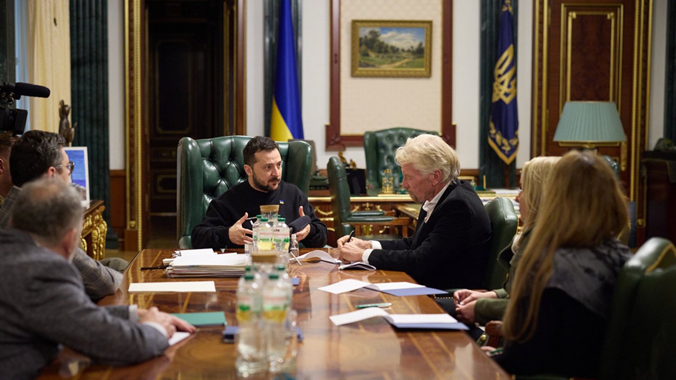 Зеленский на встрече с основателем Virgin Group Ричардом Бренсоном поблагодарил за поддержку Украины
