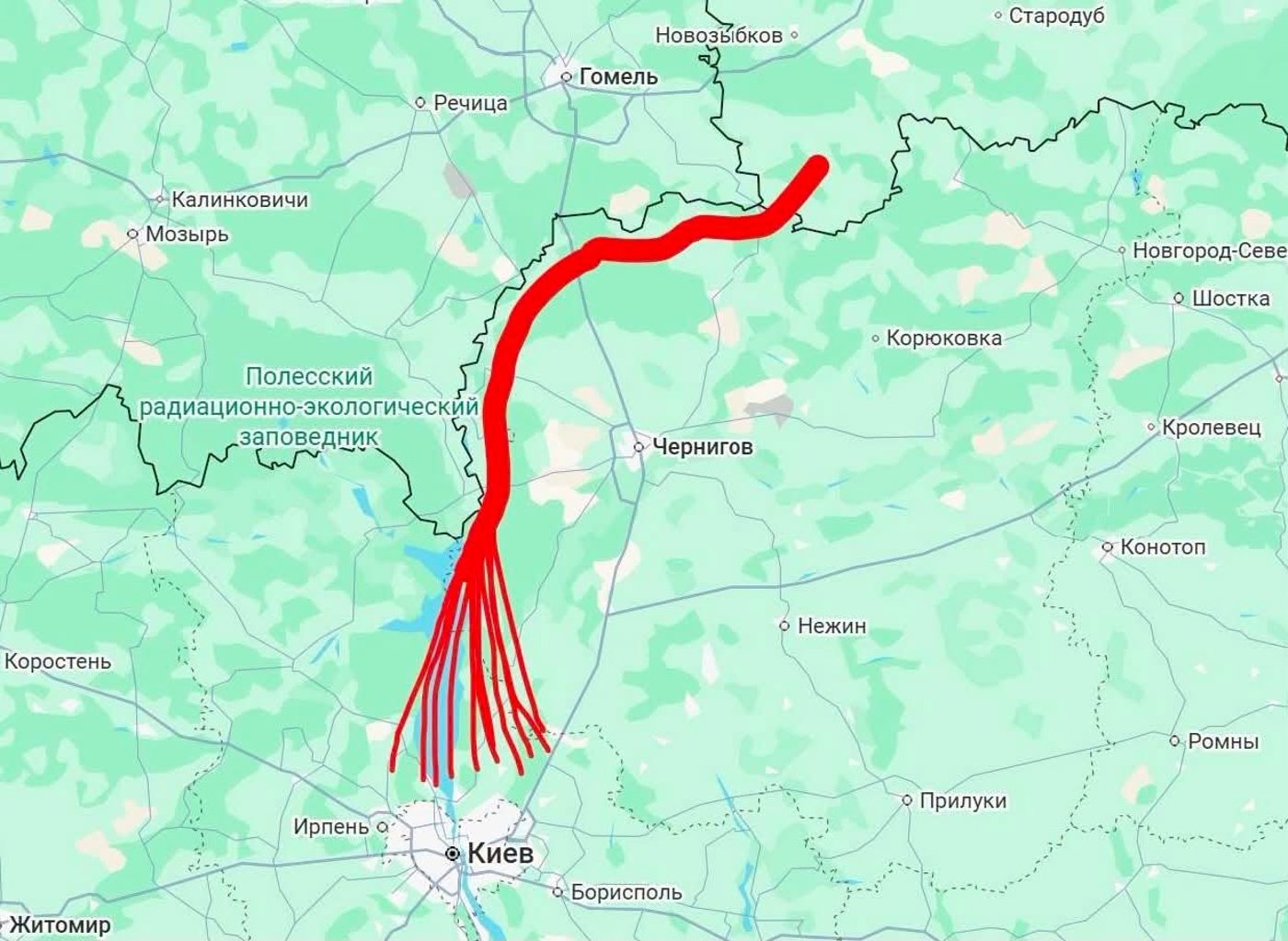 Атака дронів на Київ маршрут