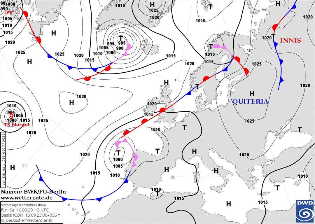 Мапа циклонів у Європі від Наталки Діденко 