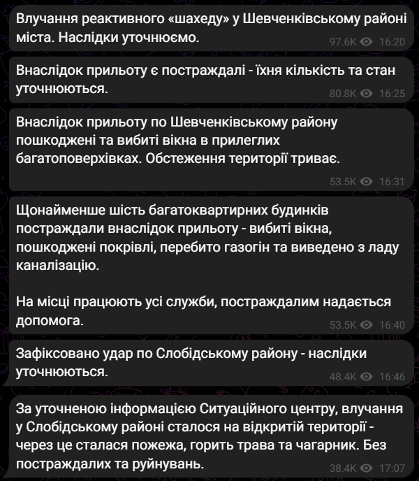 Російські війська атакували Харків реактивними "Шахедами" 5 квітня