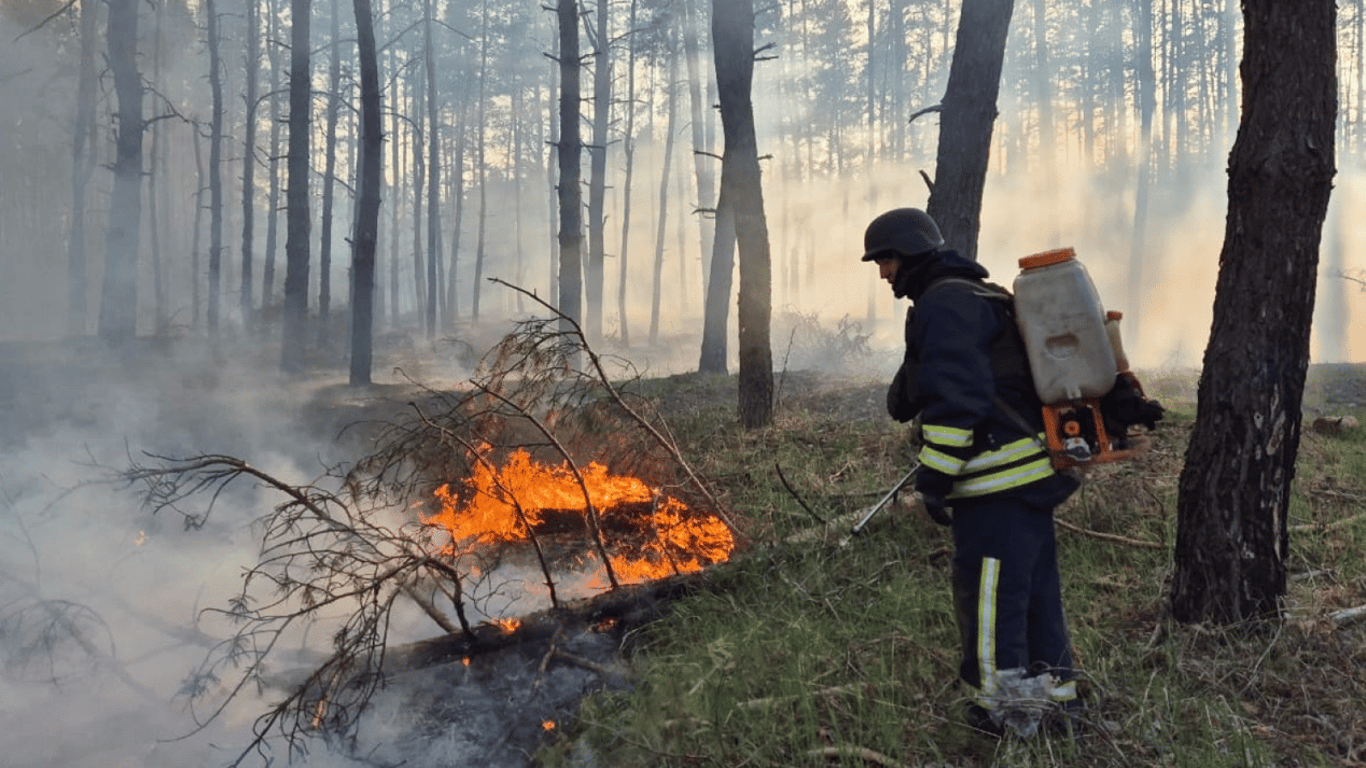 Пожары в Харьковской области вблизи деревень