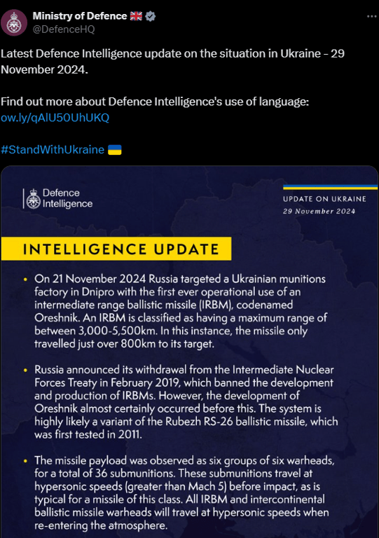 Чому Росія вдарила по Україні "Орешніком"