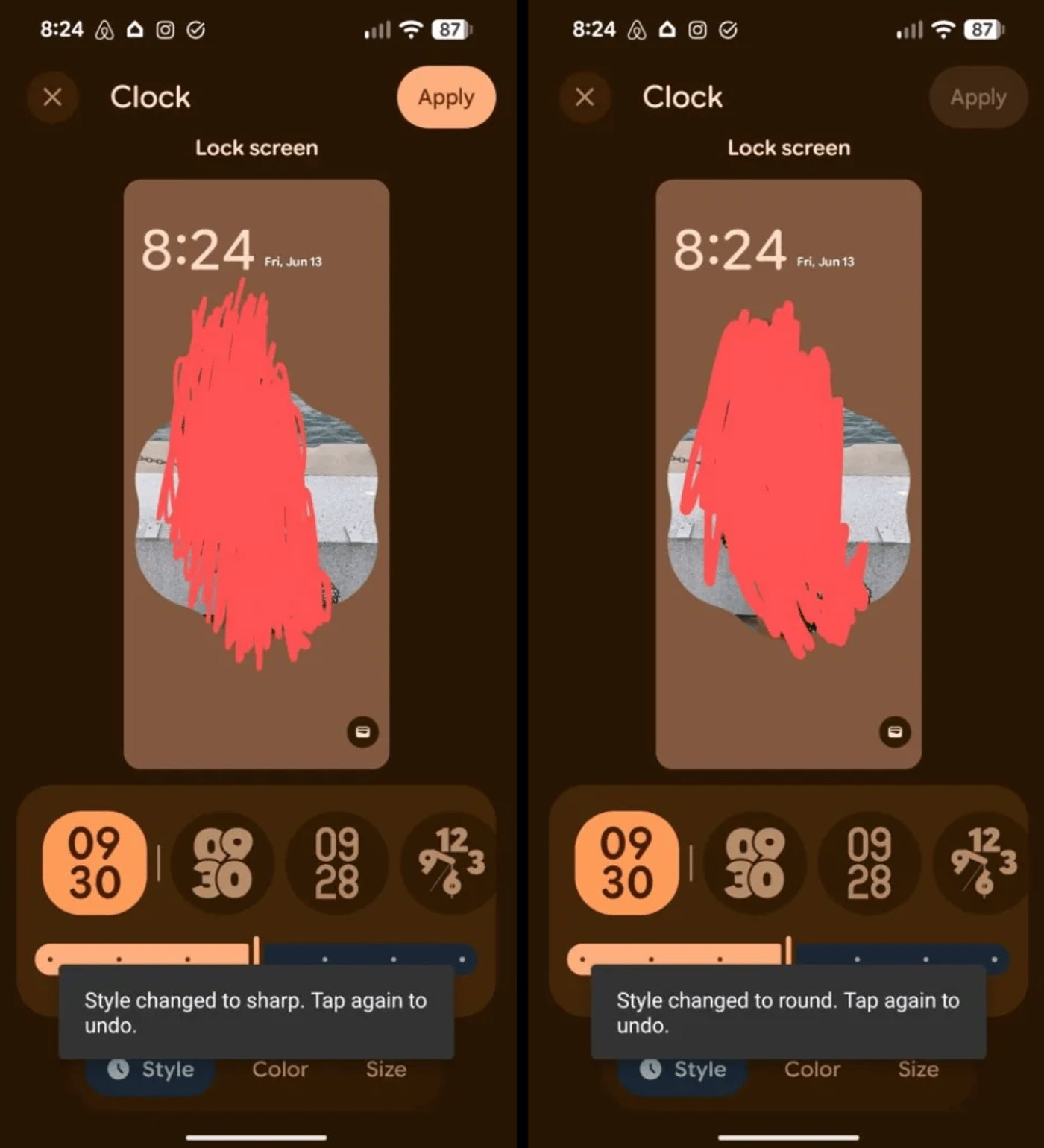Новый "острый" шрифт Android 16