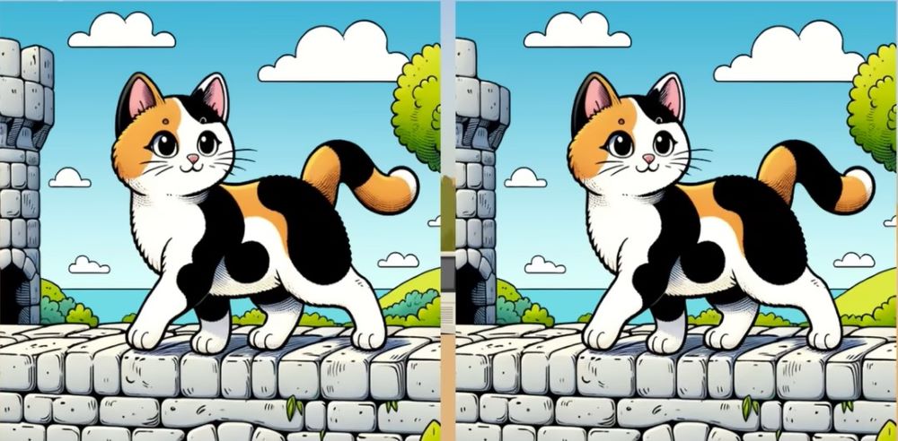 Лише уважні гравці знайдуть непомітну різницю між двома яскравими малюнками кішки - фото 1