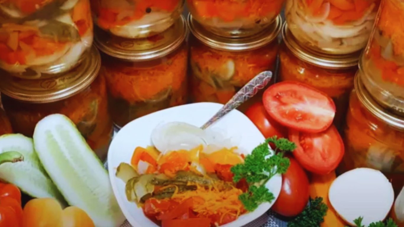 рецепт овочевого салату на зиму