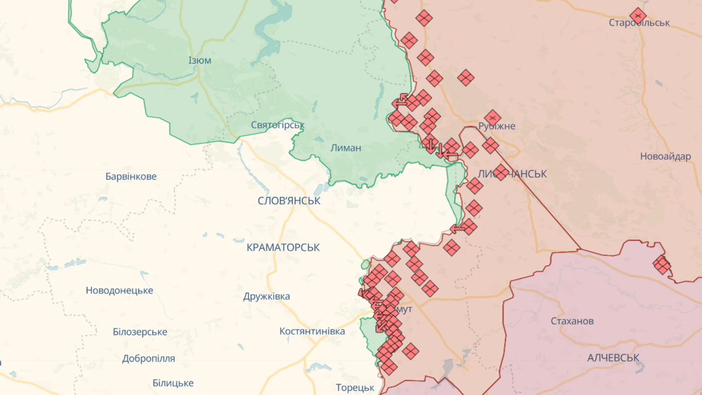 Карта боевых действий в Украине онлайн сегодня, 24.12.2023 — DeepState, Liveuamap, ISW