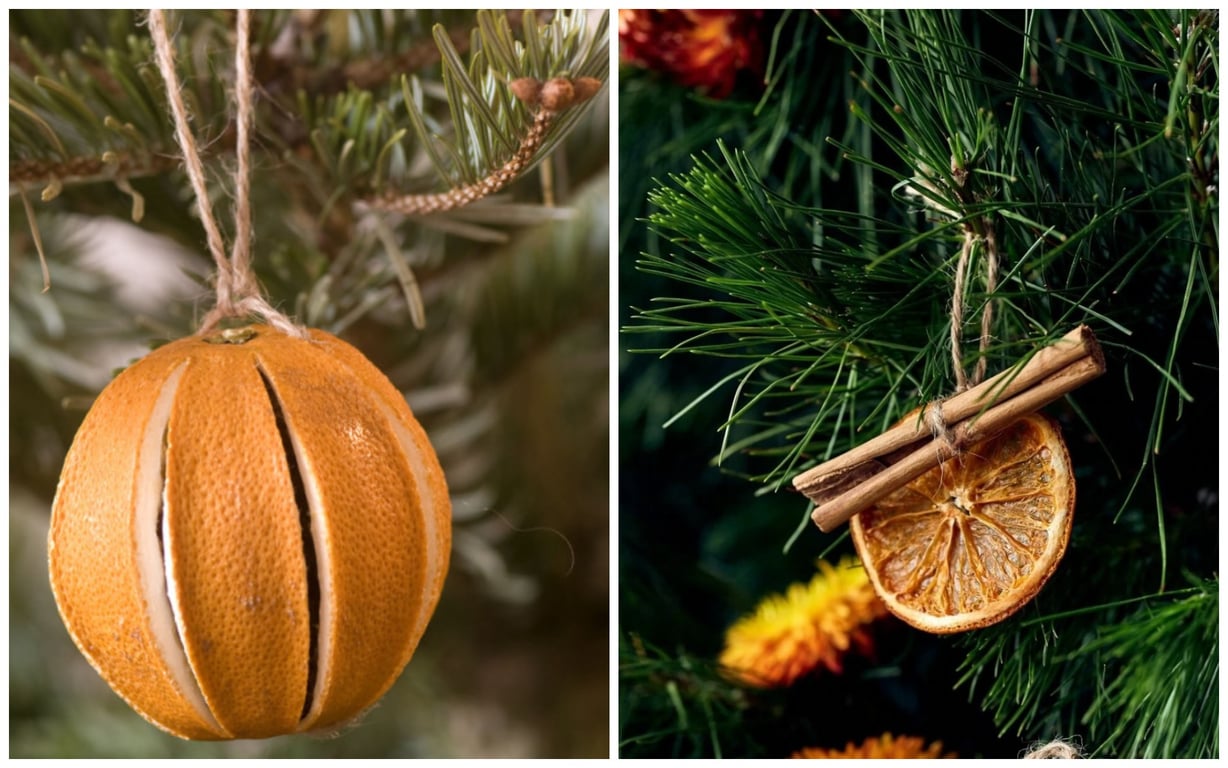 Как создать игрушку на елку из апельсина.