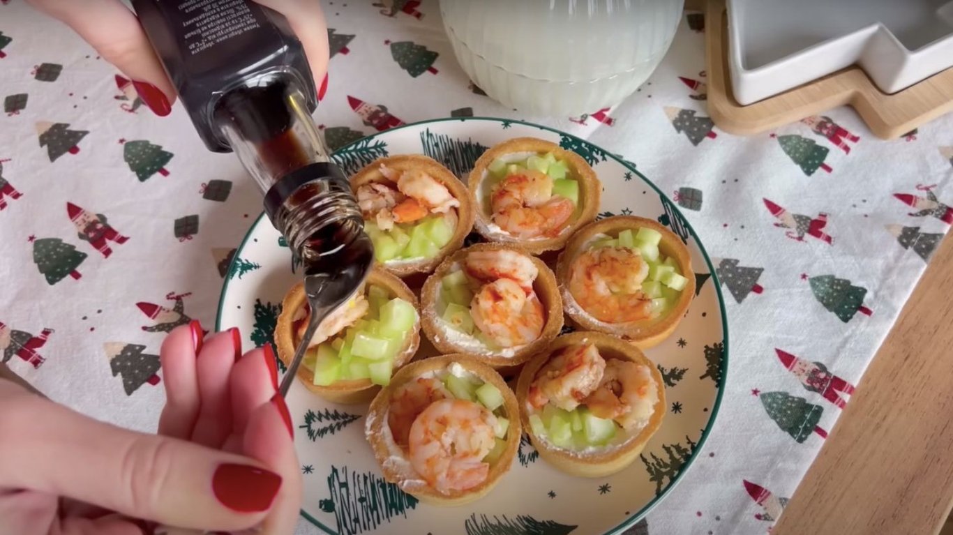 тарталетки с креветками на новый год