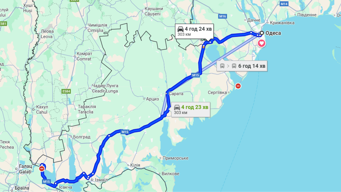 Затори на трасі Одеса-Рені