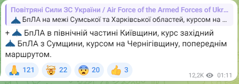 Угроза ударов БПЛА в Киевской области