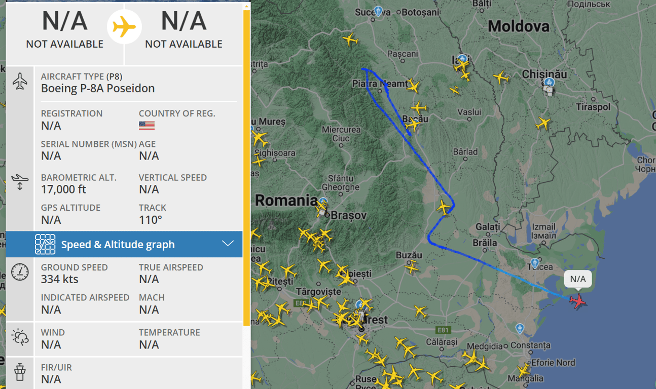 Літак НАТО над Чорним морем зараз, 4 липня