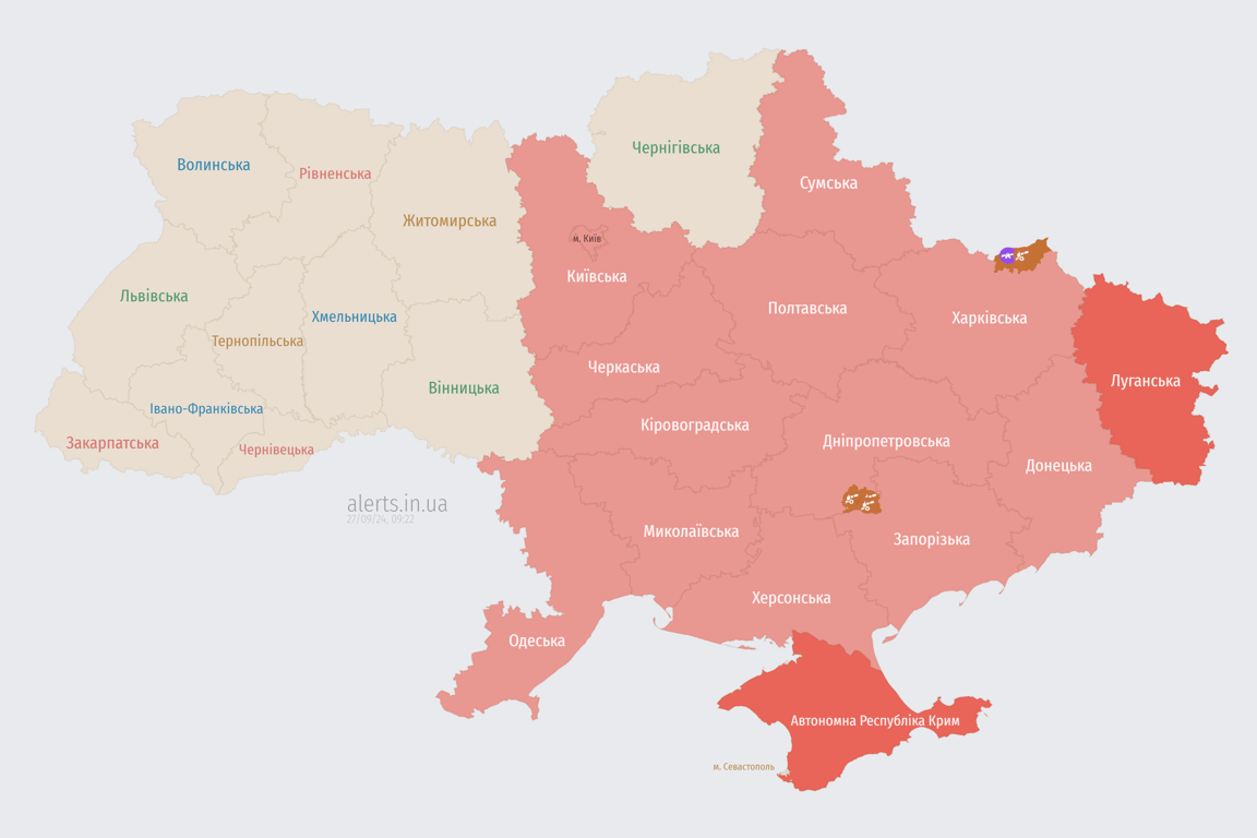 Карта повітряних тривог