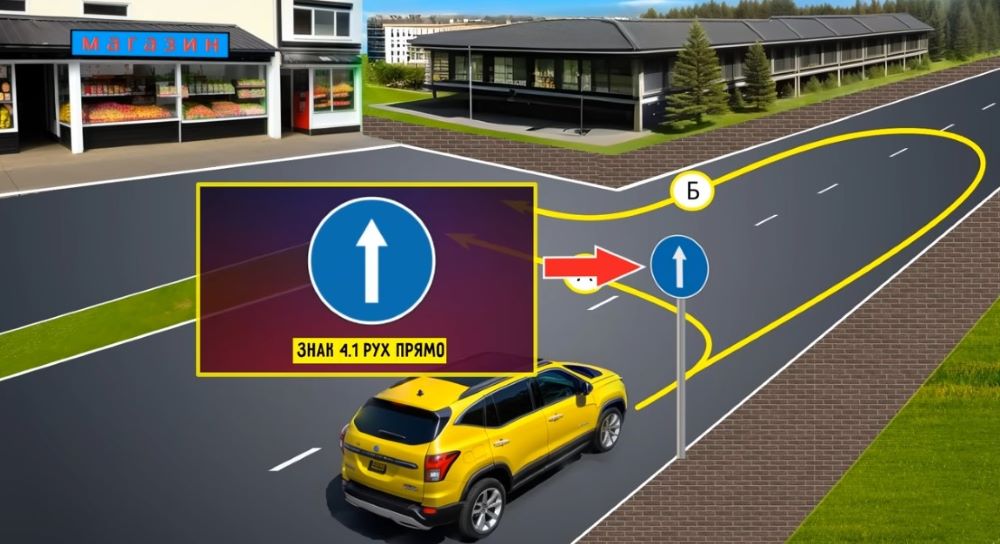 Підступна задача з ПДР — за якою траєкторією водій може заїхати до магазину - фото 1