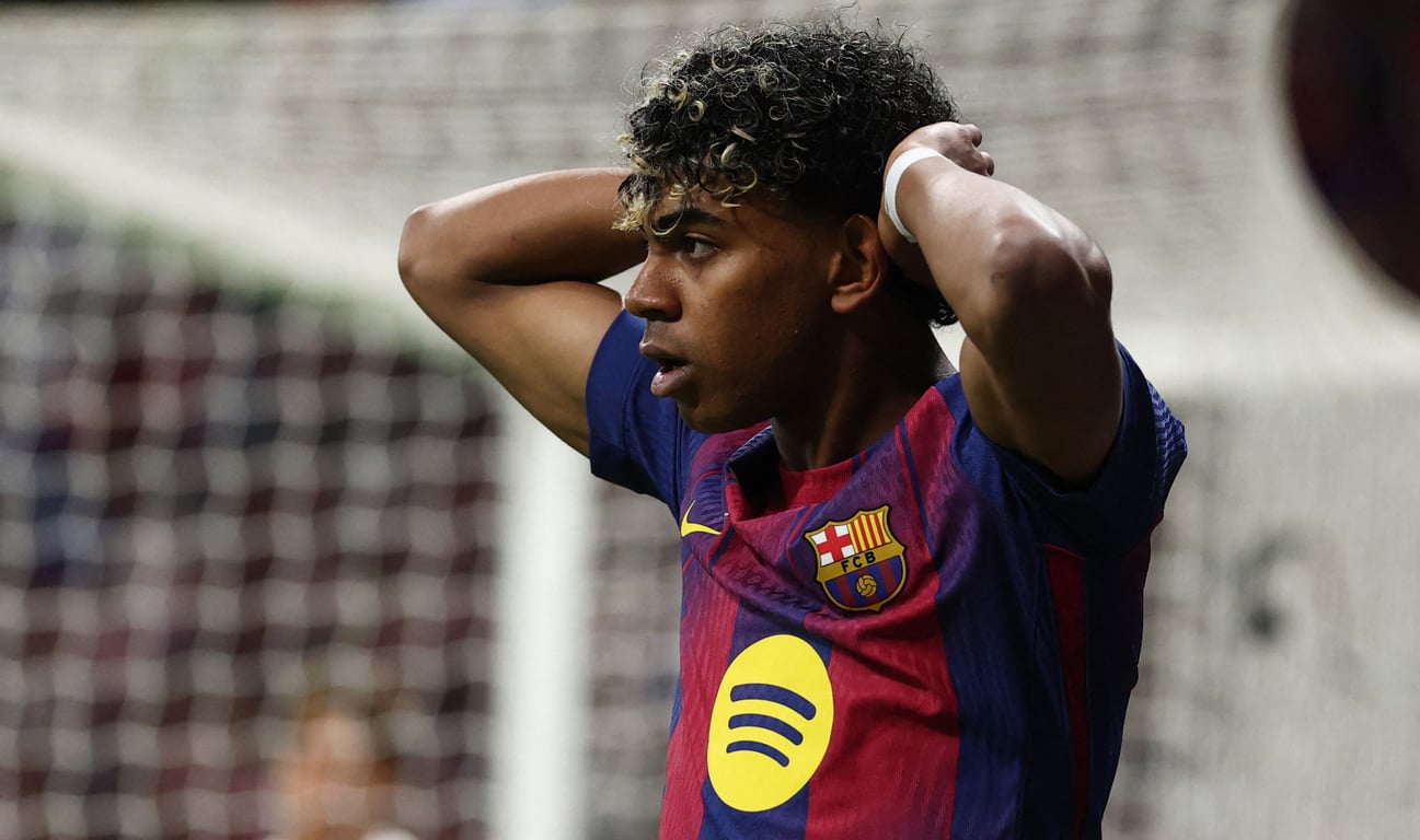 Ламин Ямаль в матче против "Атлетико" 4 апреля 2026 года