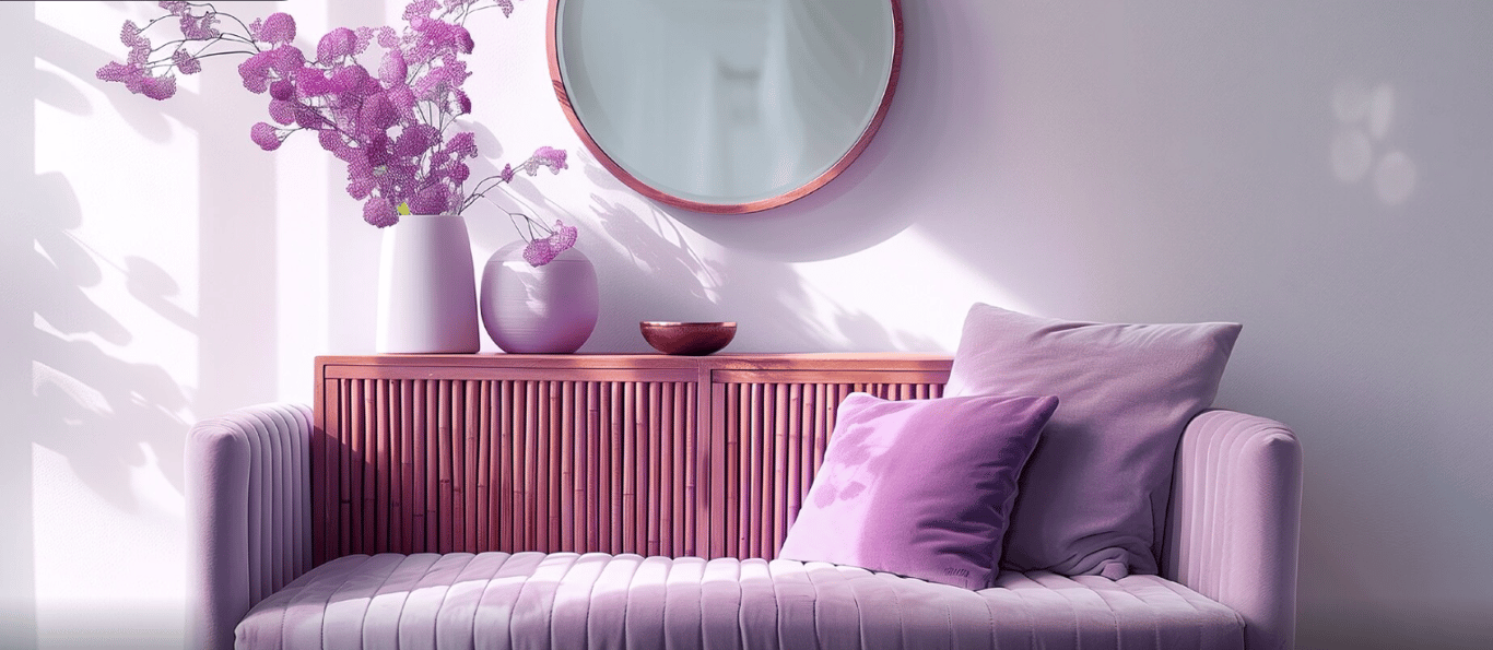 Фіолетивий має дуже затишний вигляд у інтер'єрі