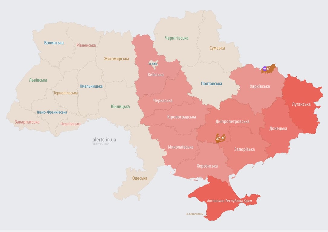 Тревога в Украине 5 июля