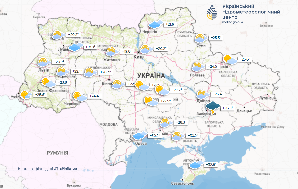 погода по україні 27 червня