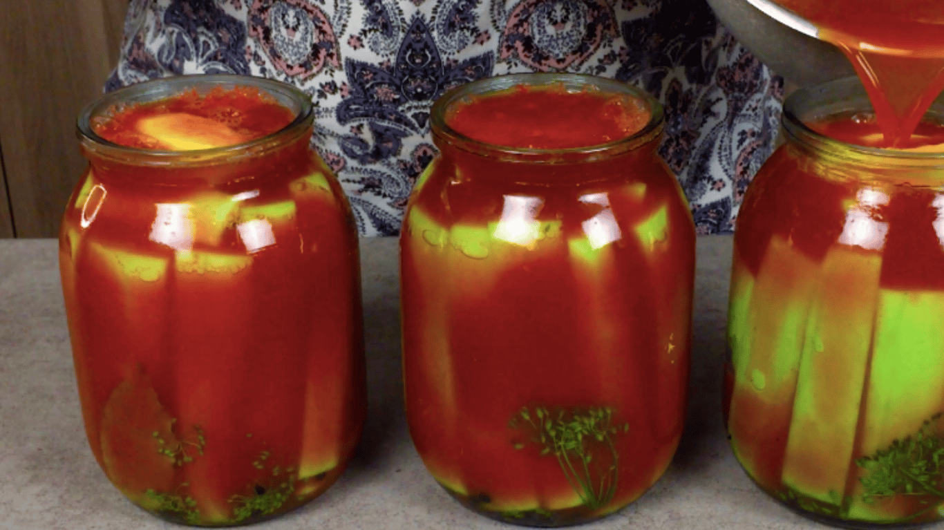 рецепт кабачків на зиму в томатній заливці