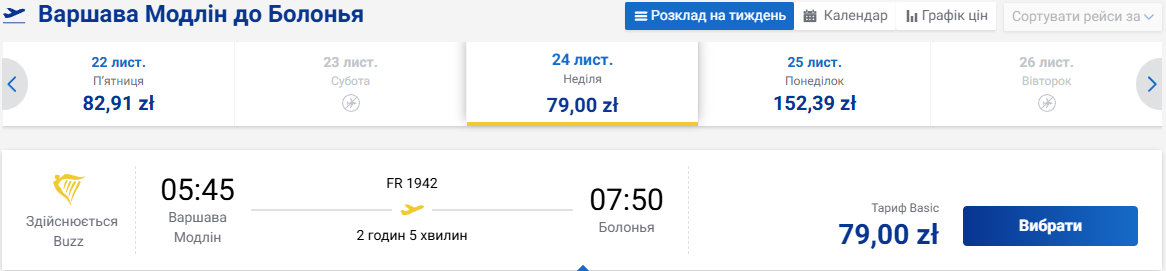 Цены на самые дешевые авиабилеты в Болоньи