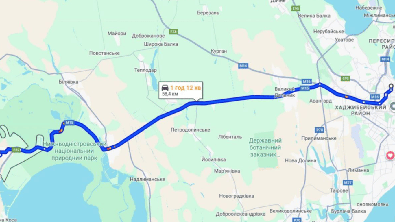 Дорога до КПП Паланка