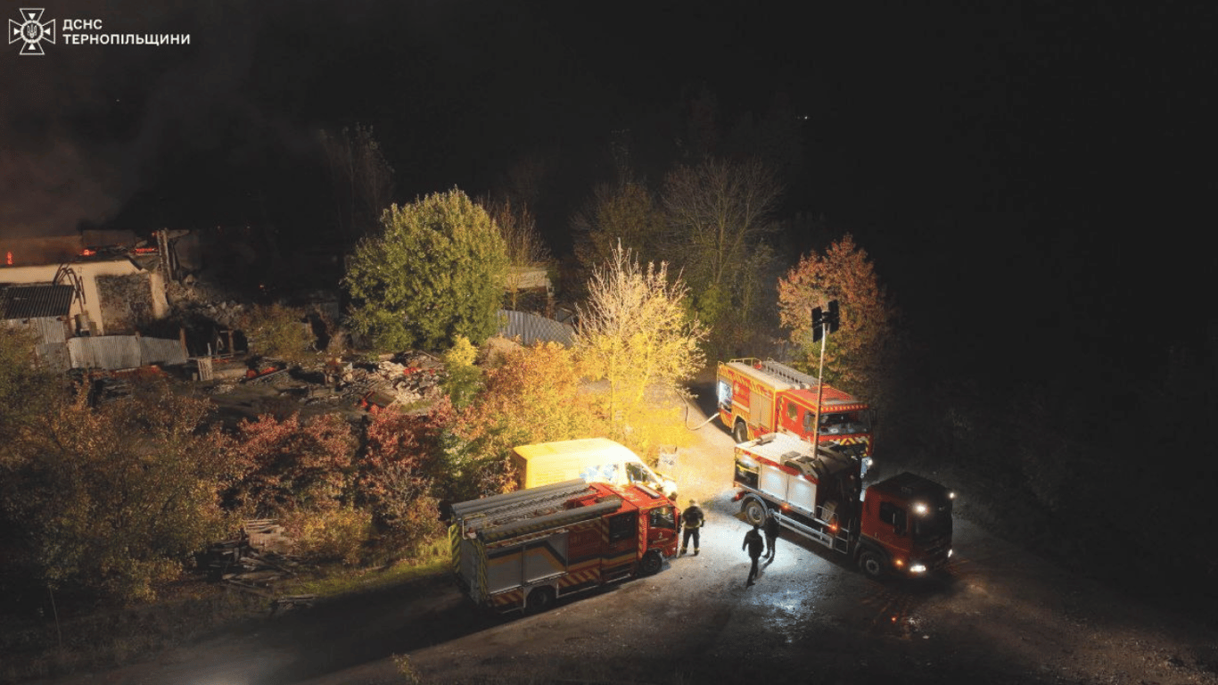 Shelling of Ternopil on October 16 — a fire broke out at an industrial facility