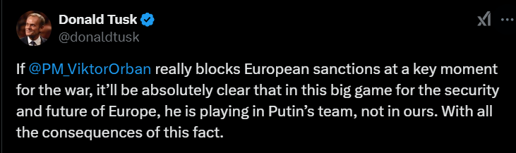 угрозы Орбана блокировать санкции против РФ